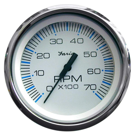 Faria Beede Instruments Gauges Faria Chesapeake White SS 4" Tachometer - 7000 RPM (Gas) (All Outboards) [33817]