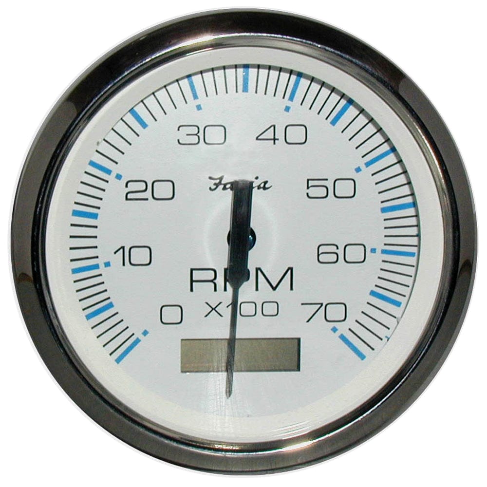 Faria Beede Instruments Gauges Faria Chesapeake White SS 4" Tachometer w/Hourmeter - 7000 RPM (Gas) (Outboard) [33840]
