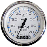 Faria Beede Instruments Gauges Faria Chesapeake White SS 4" Tachometer w/Systemcheck Indicator - 7000 RPM (Gas) (Johnson/Evinrude Outboard) [33850]