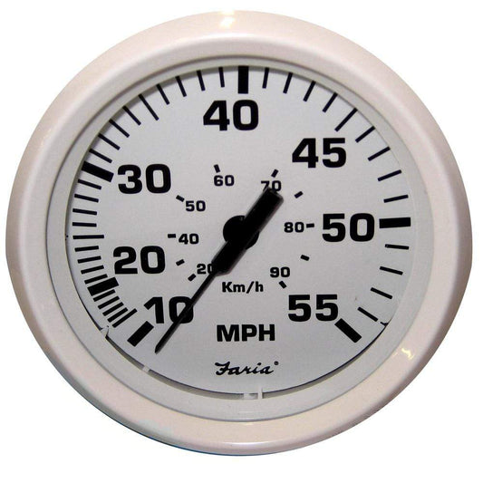 Faria Beede Instruments Gauges Faria Dress White 4" Speedometer - 55 MPH (Pitot) [33112]