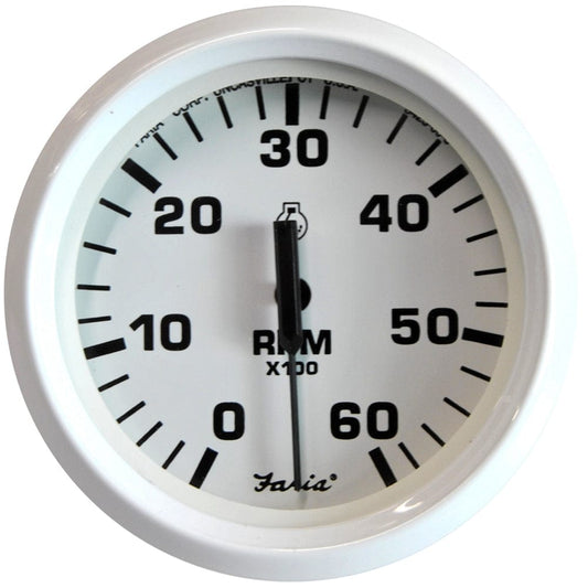 Faria Beede Instruments Gauges Faria Dress White 4" Tachometer - 6000 RPM (Gas) (Inboard  I/O) [33103]