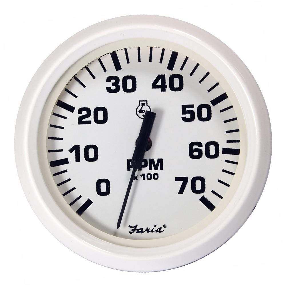 Faria Beede Instruments Gauges Faria Dress White 4" Tachometer - 7000 RPM (Gas) (All Outboards) [33104]