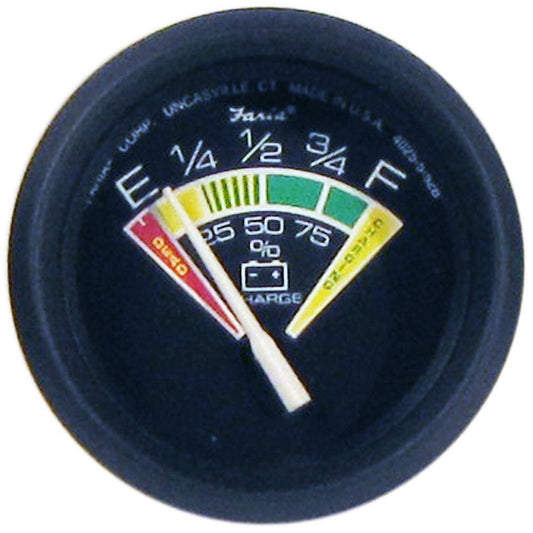 Faria Beede Instruments Gauges Faria Euro Black 2" Battery Condition Indicator (E to F) [12823]