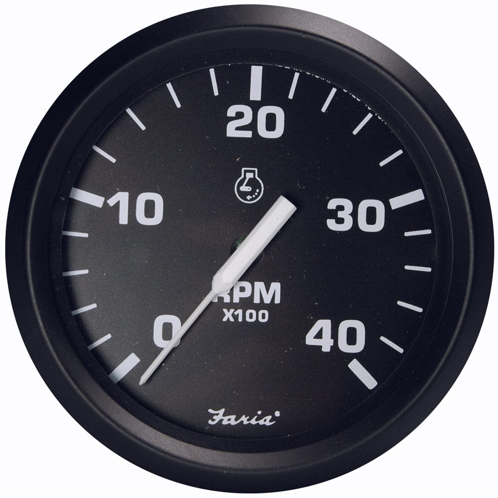 Faria Beede Instruments Gauges Faria Euro Black 4" Tachometer - 4000 RPM (Diesel - Magnetic Pick-Up) [32803]