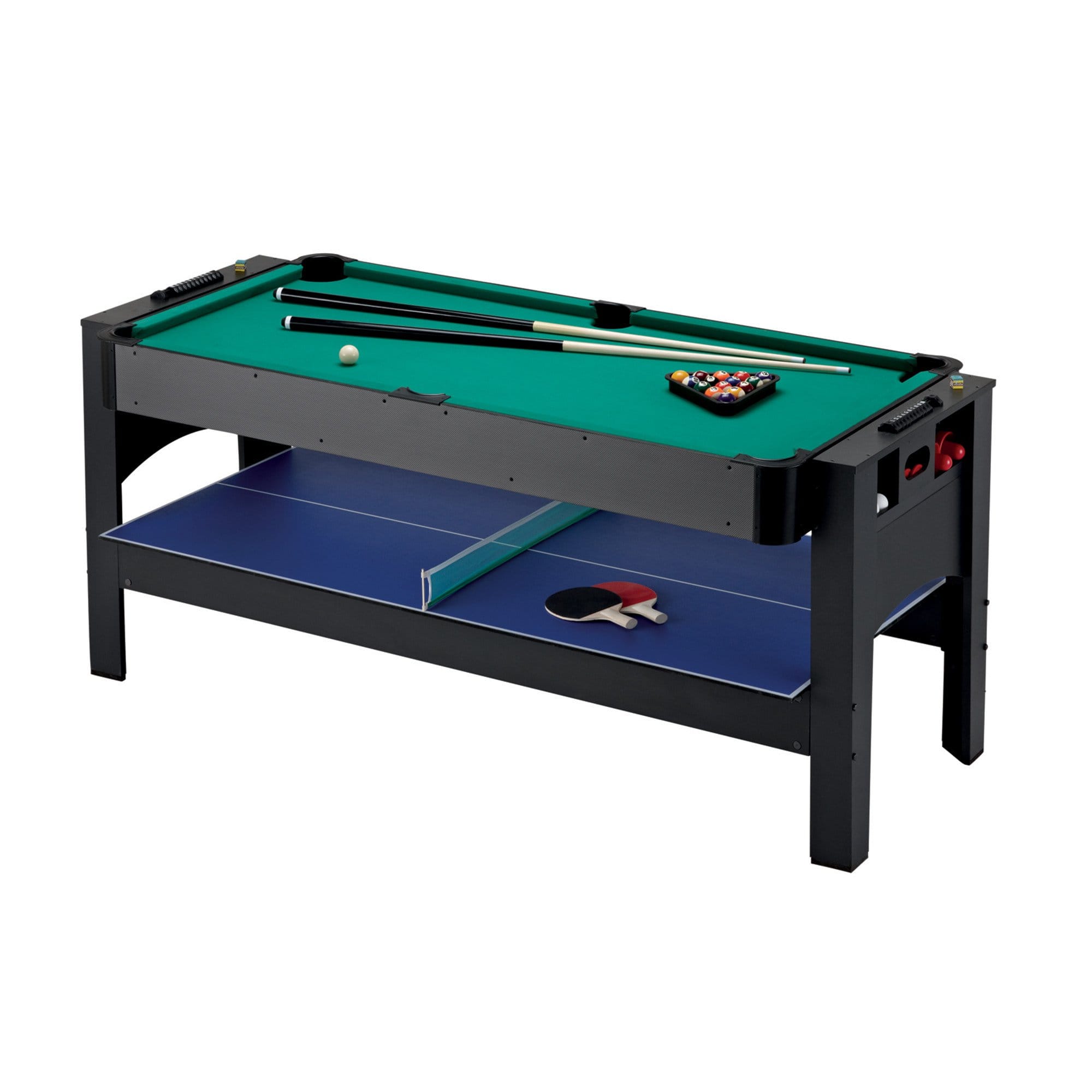 Fat Cat Multi-Game Tables Green / As shown Fat Cat 3-in-1 6' Flip Multi-Game Table