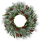 Fraser Hill Farm -  25-In. Lightly Flocked Wreath Door or Wall Hanging - with Pinecones and Berries