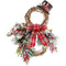 Fraser Hill Farm -  22-inch Snowman Christmas Door Hanging with Berries, Pine Branches, Burlap Bow and Top Hat