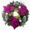Fraser Hill Farm -  24-in. Christmas Wreath with Faux Poinsettia Blooms, Ornaments, and Pinecones