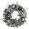 Fraser Hill Farm -  24-in. Christmas Prelit Frosted Wreath with Ornaments, Pinecones, and Berries
