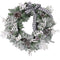 Fraser Hill Farm -  24-in. Christmas Snow Flocked Wreath with Pinecones and Black & White Buffalo Check Bow