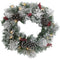 Fraser Hill Farm -  24-in. Christmas Prelit Snow Covered Wreath with Pinecones and Berries