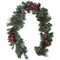 Fraser Hill Farm -  6-Ft. Christmas Lightly Frosted Garland with Pinecones, Berries, and Plaid Bows