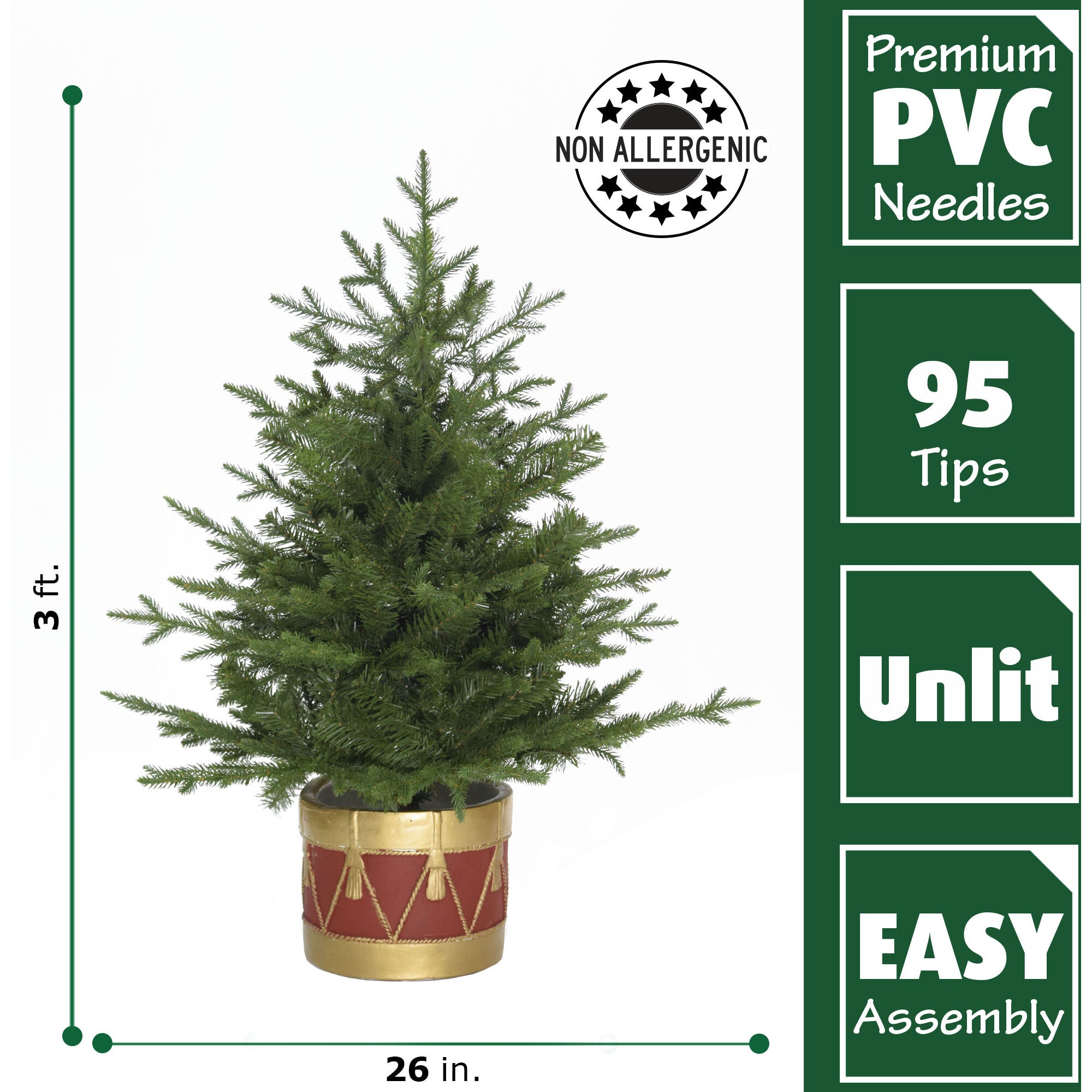 Fraser Hill Farm -  3.0-Ft Andirondack Potted Christmas Tree D閏or
