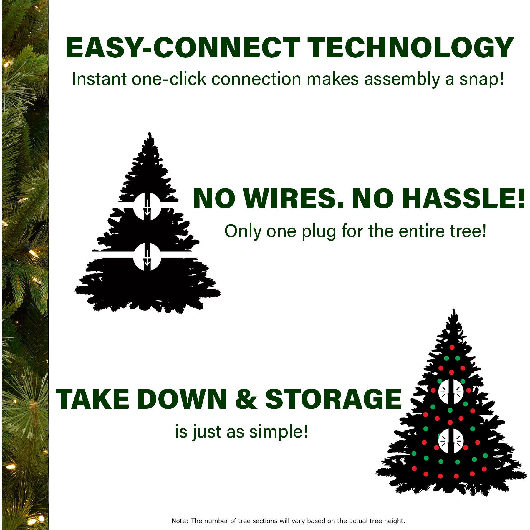 Fraser Hill Farm -  6.5 Ft. Buffalo Fir Slim Artificial Christmas Tree with LED String Lighting