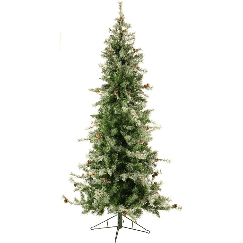 Fraser Hill Farm -  9 Ft. Buffalo Fir Slim Artificial Christmas Tree with Multi-Color LED String Lighting