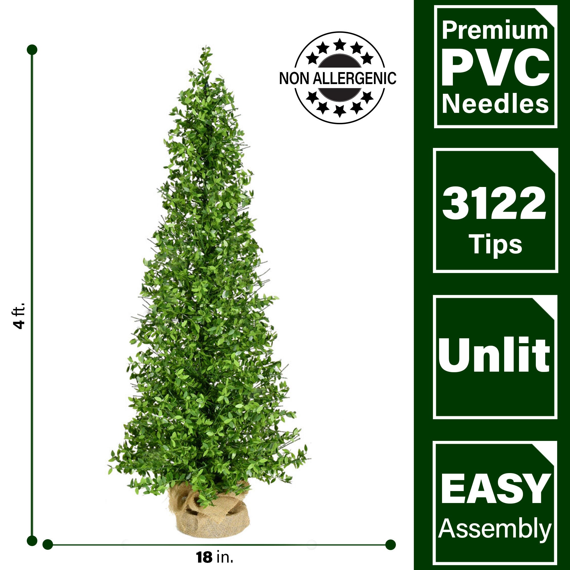 Fraser Hill Farm -  4-Ft. Boxwood Porch Tree in Burlap Bag