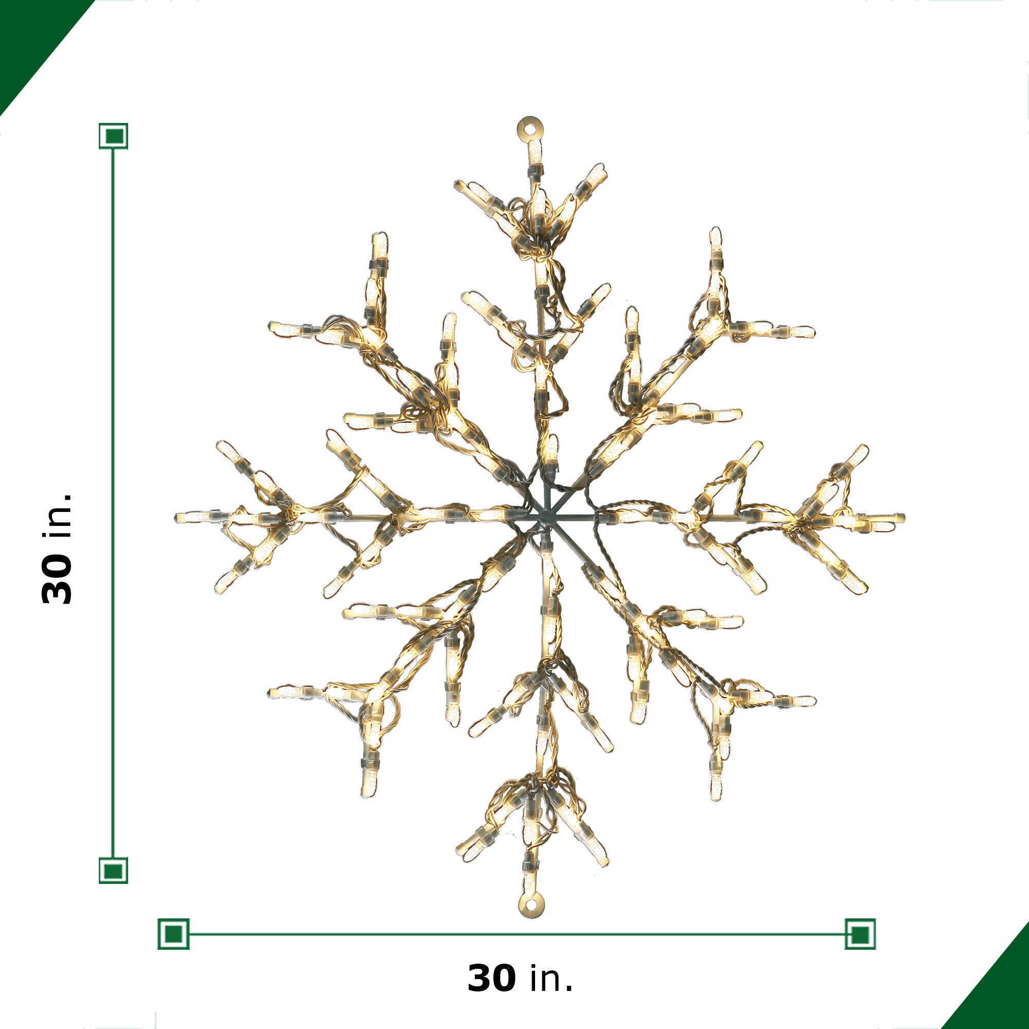 Fraser Hill Farm -  Christmas Indoor/Outdoor LED Lights, 30-inch Snowflake in Warm White