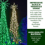 Fraser Hill Farm -  9-Ft. Light Tree with Starburst Topper with Warm White LED Lights