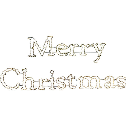 Fraser Hill Farm -  Christmas Giant Outdoor LED Lights, 2-Piece Merry Christmas Sign in Warm White
