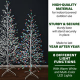 Fraser Hill Farm -  Set of 3 Color Changing Birch Trees, 4-Ft., 5.5-Ft., 6.5-Ft., in Warm White and Multi-Color LED Lights