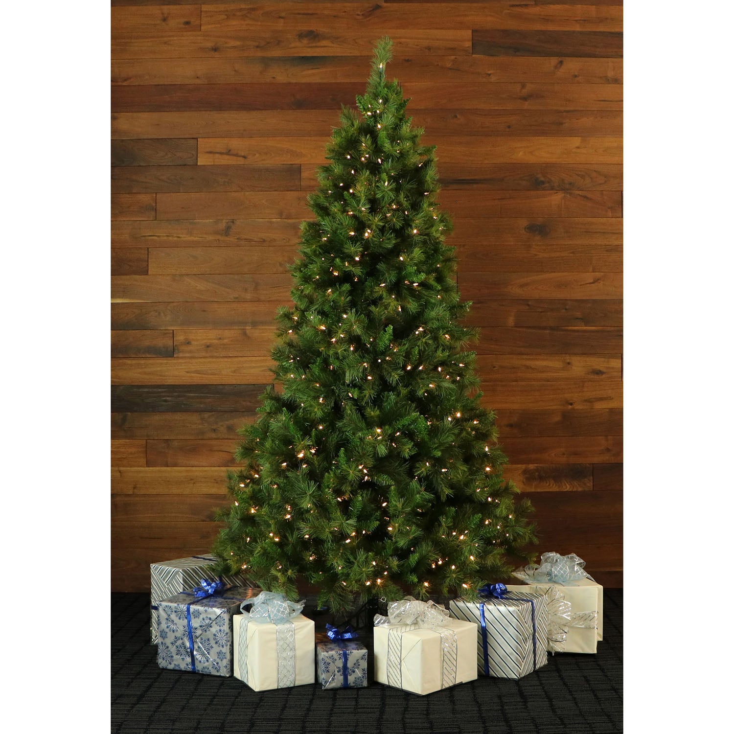 Fraser Hill Farm -  6.5-Ft. Canyon Pine Christmas Tree with Warm White LED Lighting
