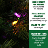 Fraser Hill Farm -  6.5-Ft. Canyon Pine Christmas Tree with Multi-Color LED String Lighting