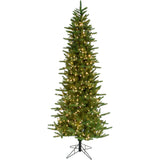 Fraser Hill Farm -  7.5 Ft. Carmel Pine Slim Artificial Christmas Tree with Smart String Lighting