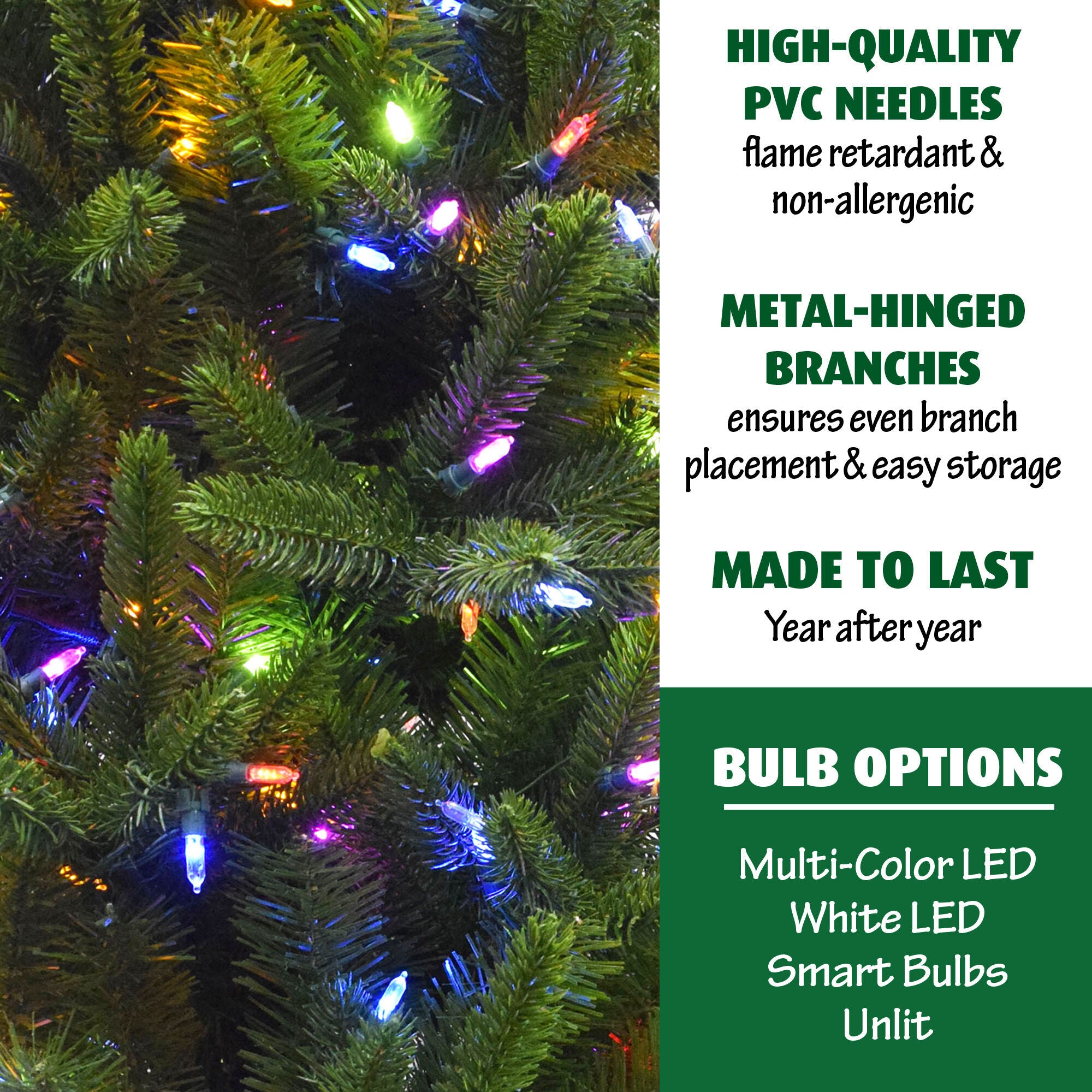 Fraser Hill Farm -  9 Ft. Carmel Pine Slim Artificial Christmas Tree with Multi-Color LED String Lighting