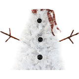Fraser Hill Farm -  7.5-Ft White Snowman Christmas Tree with Clear LED Lights