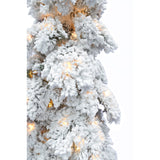 Fraser Hill Farm -  4-Ft. Elk Mountain Snow Flocked Tree with Warm White LED Lights