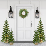 Fraser Hill Farm -  3-ft. Downswept Farmhouse Fir Christmas Tree with Burlap Bag and Warm White LED Lights