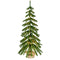 Fraser Hill Farm -  4-ft. Downswept Farmhouse Fir Christmas Tree with Burlap Bag and Warm White LED Lights