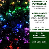 Fraser Hill Farm -  Indoor or Outdoor 7-Ft. Green Fiber Optic Prelit Christmas Tree with Festive LED Dancing Lights