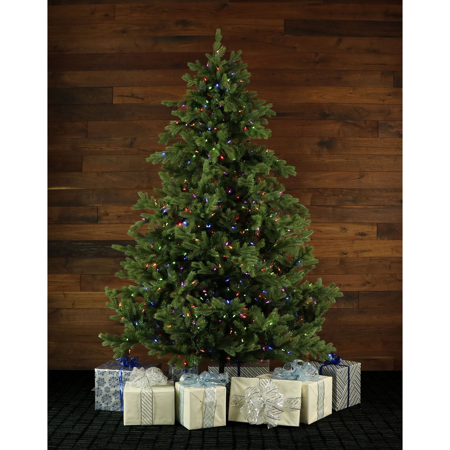 Fraser Hill Farm -  7.5-Ft. Foxtail Pine Christmas Tree with EZ Connect Multi-Color LED Lighting