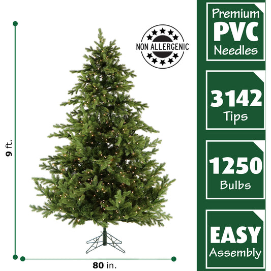 Fraser Hill Farm -  9-Ft. Foxtail Pine Christmas Tree with Smart String Lighting