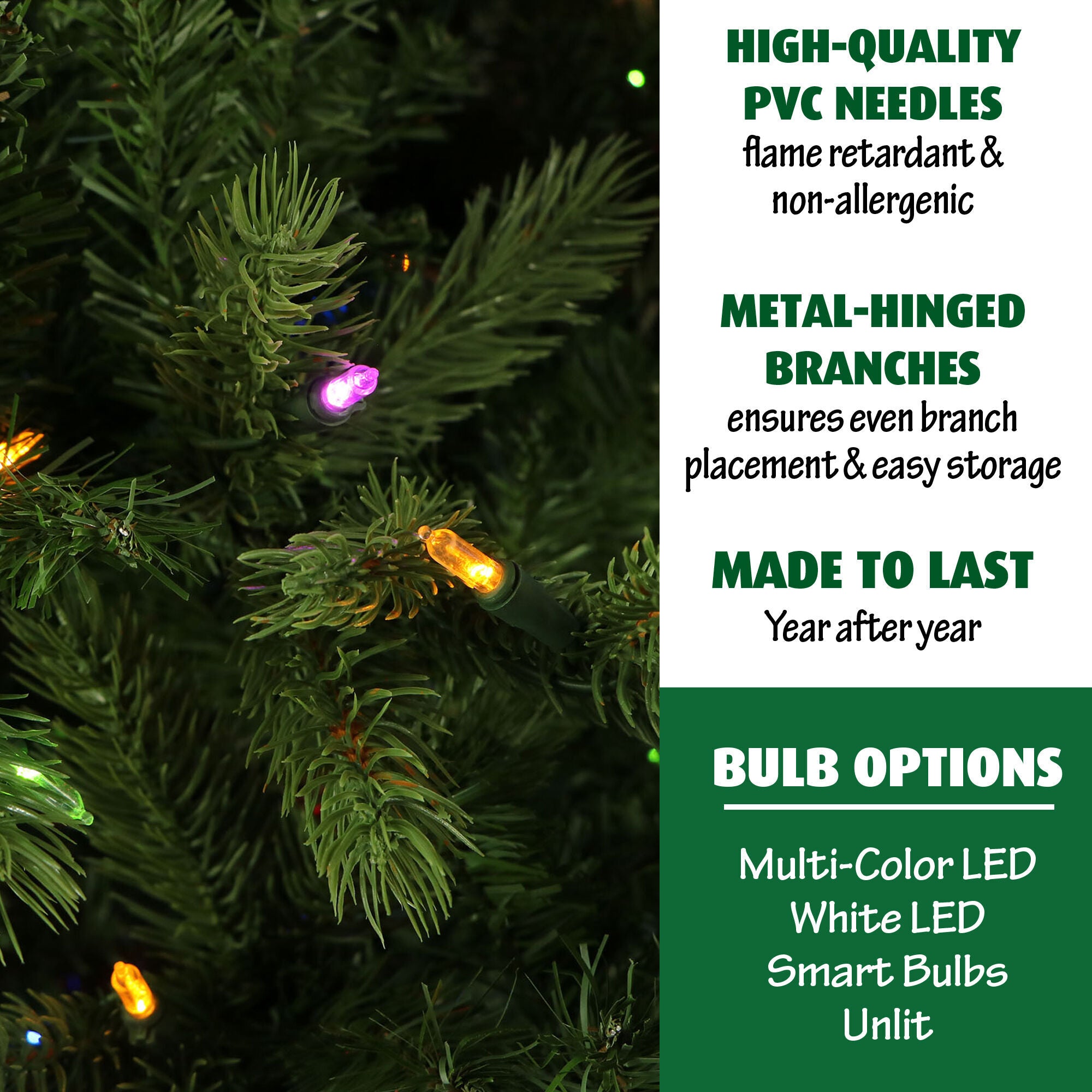 Fraser Hill Farm -  9-Ft. Foxtail Pine Christmas Tree with Multi-Color LED String Lighting