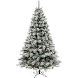 Fraser Hill Farm -  6.5-Ft Prelit Homestead Pine Frosted Christmas Tree with EZ Connect Clear Smart Lights, Pinecones, and Berries