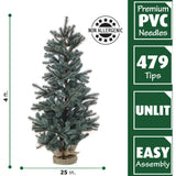 Fraser Hill Farm -  4-Ft. Heritage Pine Artificial Tree with Burlap Base