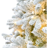 Fraser Hill Farm -  7.5-ft. Green Christmas Half Tree with Flock and Warm White LED Lighting