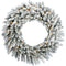 Fraser Hill Farm -  24-In. Icy Frost Snow Flocked Wreath with Warm White LED Lights