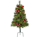 Fraser Hill Farm -  Set of 3 2.5-Ft. Joyful Walkway Trees with Warm White LED Lights and Pinecones, Berries, and Ornaments