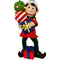 Fraser Hill Farm - 30-inch Elf Figurine Holding Presents with Built-in Multicolor LED Lights