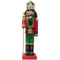 Fraser Hill Farm -  32-In. African American Nutcracker Holding Staff MGO Figurine, Festive Indoor Christmas Holiday Decorations, Red/Green