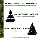 Fraser Hill Farm -  12-Ft. Flocked Mountain Pine Christmas Tree with Clear Smart String Lighting