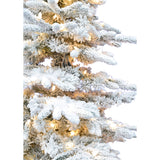 Fraser Hill Farm -  12-Ft. Flocked Mountain Pine Christmas Tree with Warm White LED Lighting