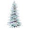 Fraser Hill Farm -  9-Ft. Flocked Mountain Pine Christmas Tree with Multi-Color LED String Lighting