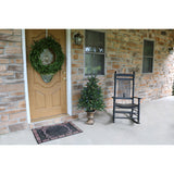 Fraser Hill Farm -  Set of Two 4-Ft. Noble Fir Artificial Trees with Metallic Urn Bases and Multi-Colored LED String Lights