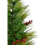 Fraser Hill Farm -  2-Ft. Newberry Pine Artificial Tree with Battery-Operated Multi-Colored LED String Lights