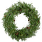 Fraser Hill Farm -  36-In. Norway Pine Artificial Holiday Wreath with Clear Battery-Operated LED String Lights