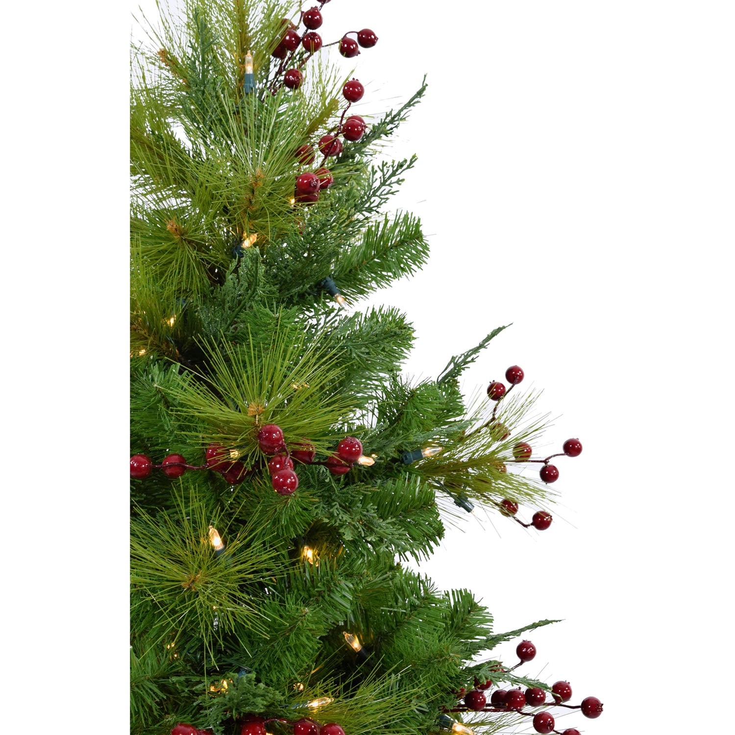 Fraser Hill Farm -  3-Ft. Newberry Pine Artificial Tree with Battery-Operated LED String Lights